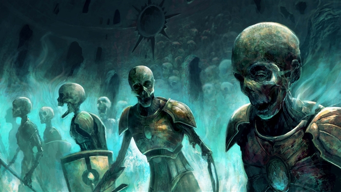 Army of Skeletons with Armor and Shields 4K