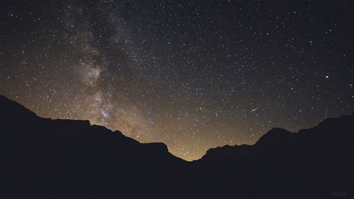 Starry sky over mountains