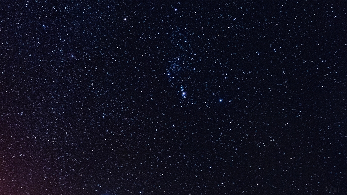 Starry night sky with constellations