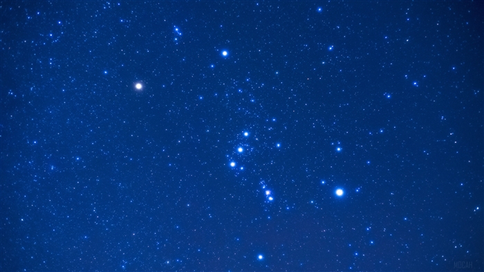 Orion constellation in a starry sky 4K