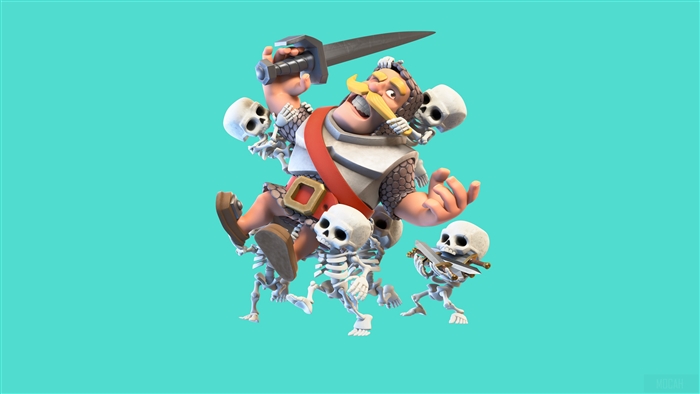 Knight and Skeletons from Clash Royale 4K