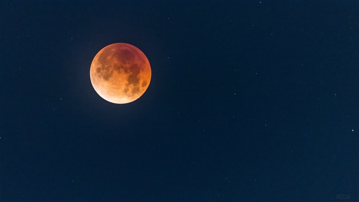 Blood Moon in a Starry Sky 4K