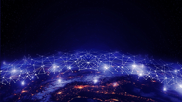 Earth Network Visualization with Galaxy and Stars 4K