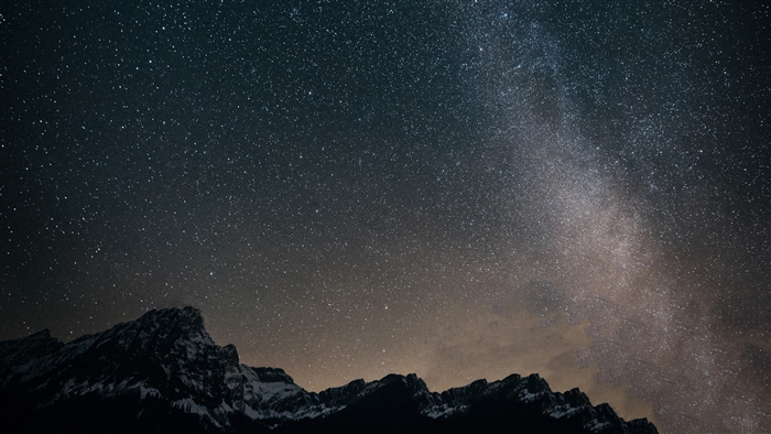 Starry sky over mountains with Milky Way 4K