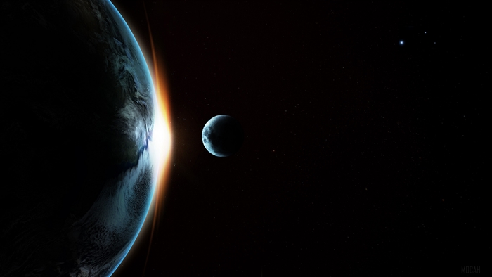 Earth and Moon in Space 4K