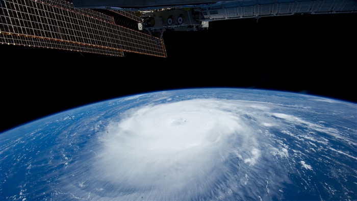 Hurricane over Earth from ISS 4K