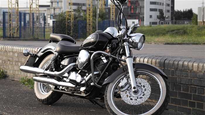 Black Yamaha XVS Drag Star Motorcycle