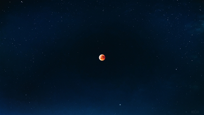 Fiery Red Full Moon Eclipse in 4K