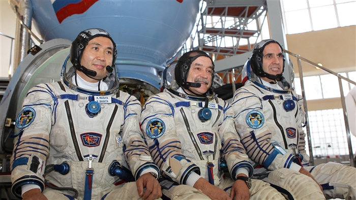 Soyuz TMA-11M crew: Koichi Wakata, Mikhail Tyurin, Richard Mastracchio