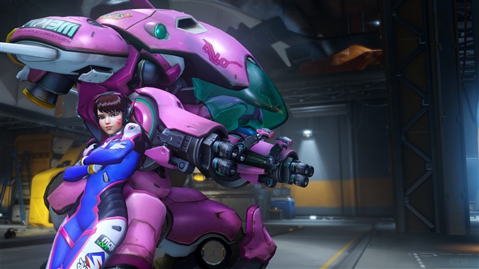 D.Va from Overwatch in her MEKA 4K