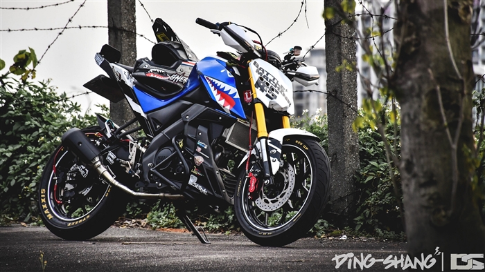 Yamaha Xabre motorcycle with shark teeth decal