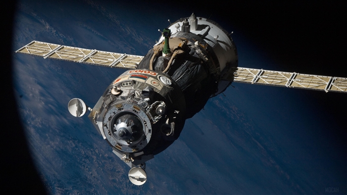 Soyuz spacecraft in open space 4K