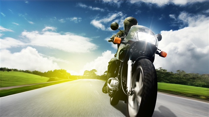 Motorcyclist on a Road in 4K