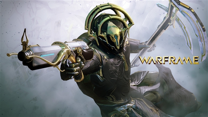 Warframe character with gun and scythe 4K