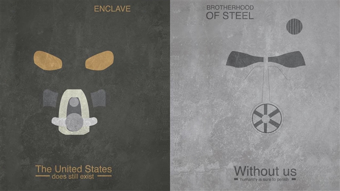 Enclave and Brotherhood of Steel posters from Fallout 4