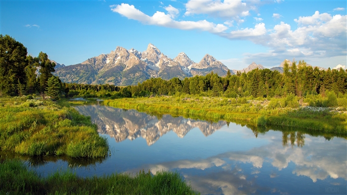 Grand Teton Mountains Reflection 4K