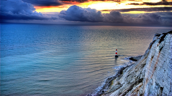 Sea Lighthouse Rock Sunset