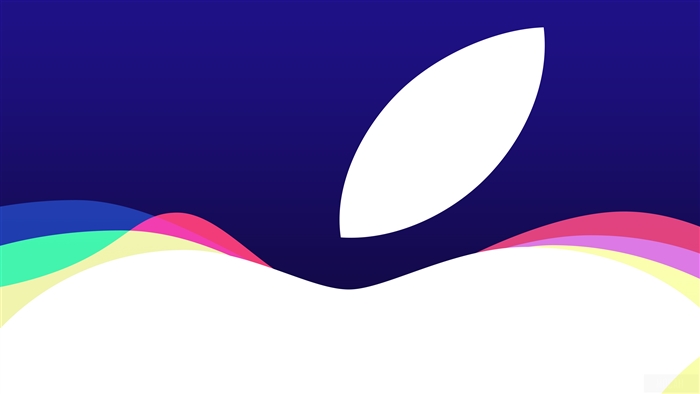 Apple logo with colorful waves 4K