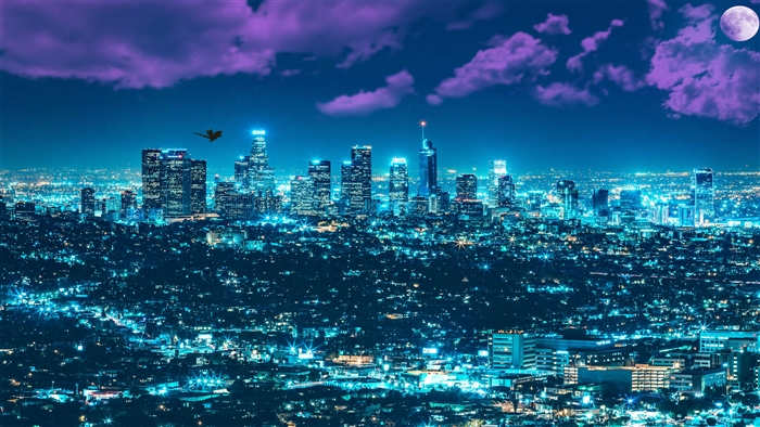 Los Angeles Night Cityscape 4K
