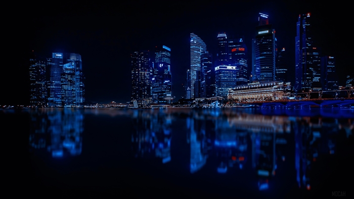 Singapore Night Cityscape 4K