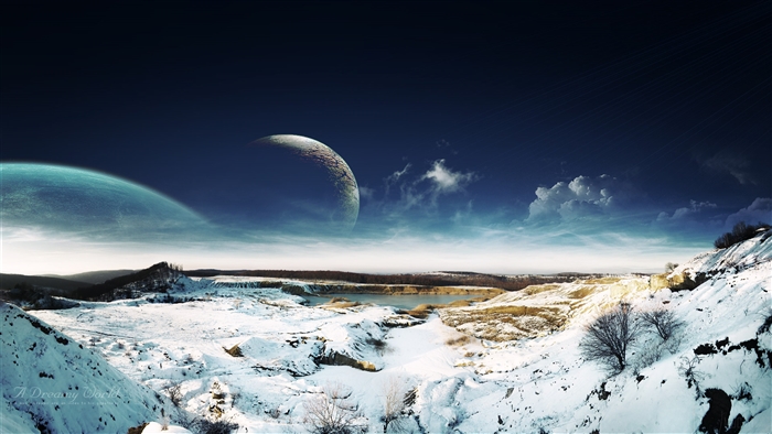Dreamy Sky Snow Landscape