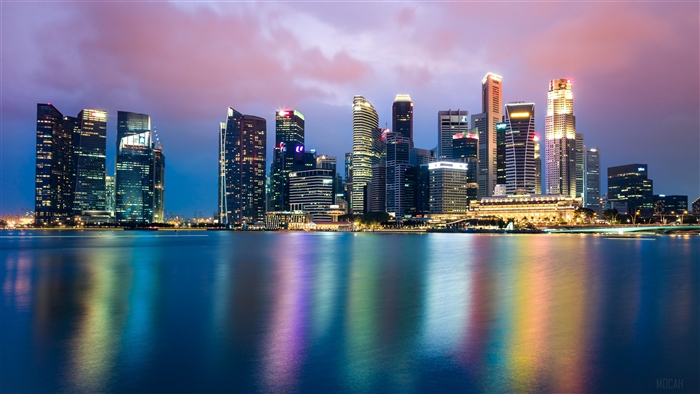 Singapore Night Skyline