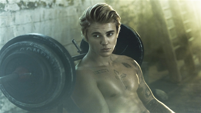 Justin Bieber in a gym setting