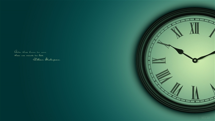 Clock with Shakespeare quote 4K