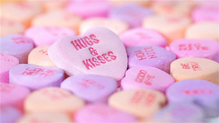 Conversation Hearts Candy "Hugs & Kisses" 4K