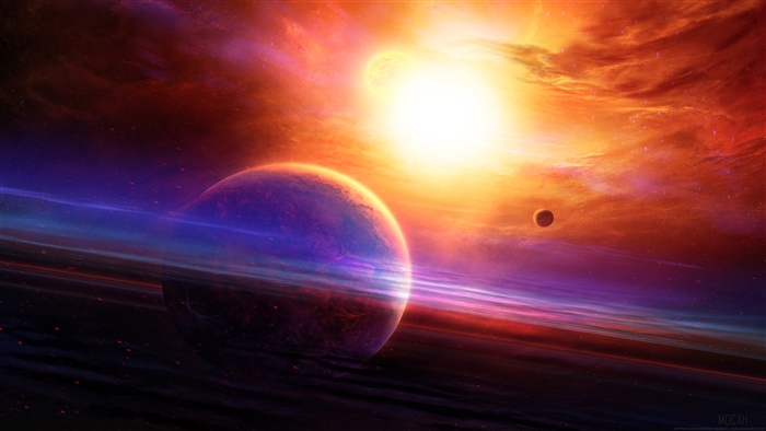 Planets and nebula in space 4K
