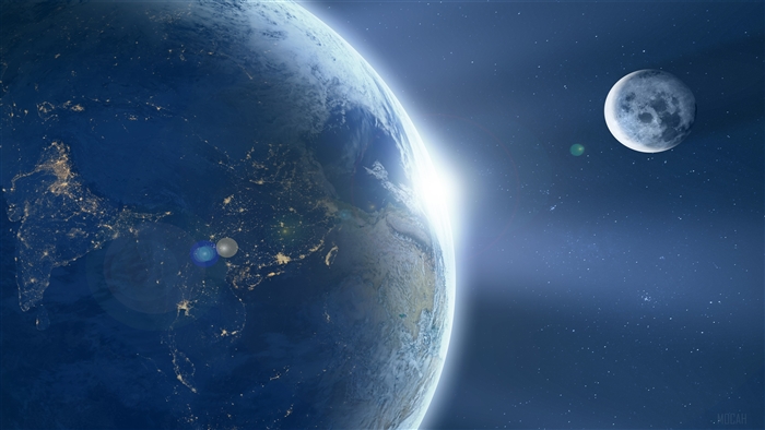 Earth and Moon in Space 4K