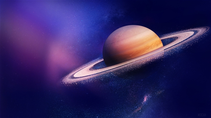 Saturn with rings and dust in 4K