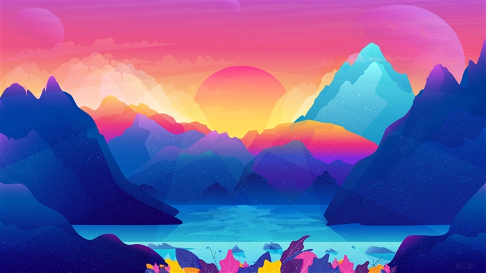 Colorful Gradient Scenery 4K