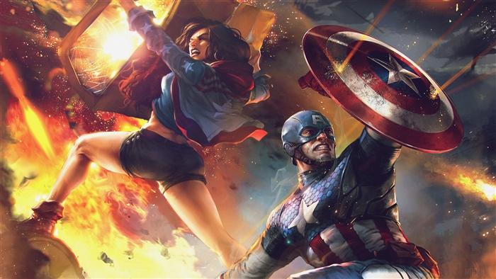 America Chavez and Captain America Artwork