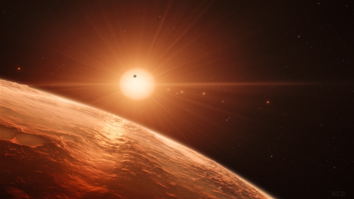 TRAPPIST-1 Planet Under Bright Star 4K