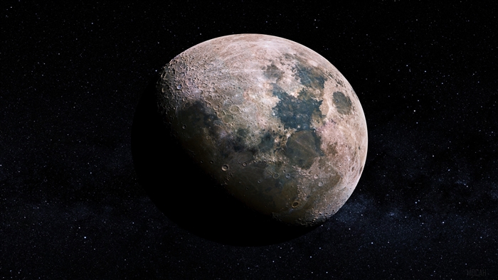 The Moon with Lunar Craters in 4K