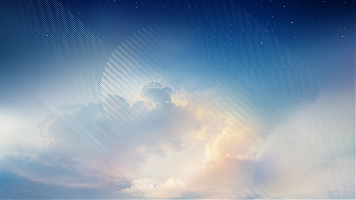 Blue Sky with Clouds and Stars Samsung Galaxy Note 8 4K
