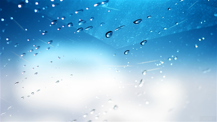 Water Drops on a Blue Windshield 4K