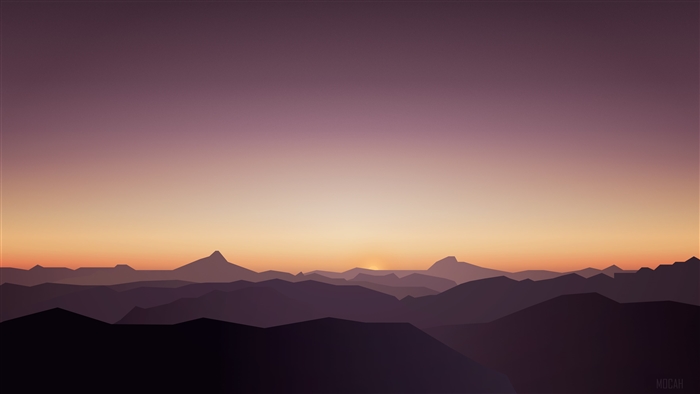 Calm Sunset Over Mountains 4K