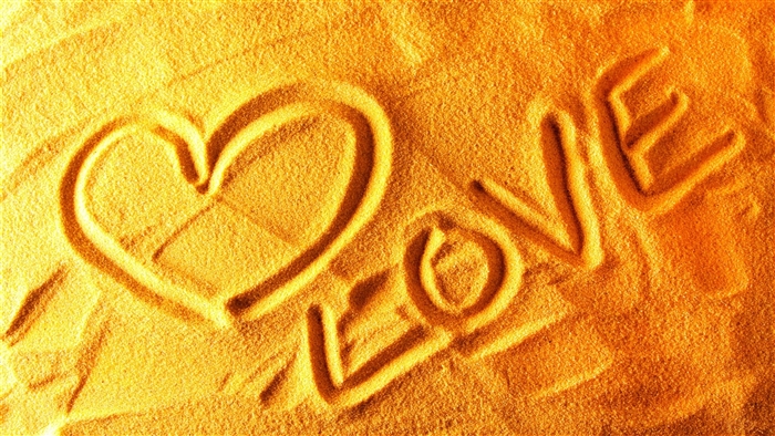 Love written in sand 4K