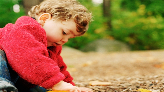 Cute Toddler Playing Outdoors 4K