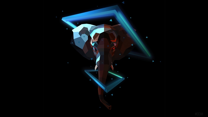 Lowpoly Elephant Artwork 4K
