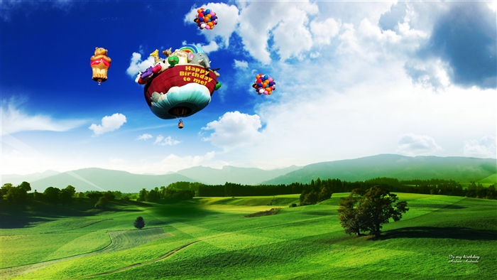 Happy Birthday To Me 4K Hot Air Balloons