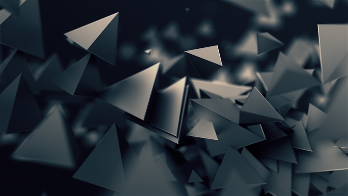 Dark 3D Triangles 4K