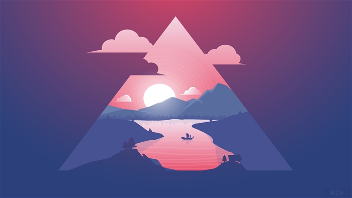 Minimalist Sunset Scenery 4K