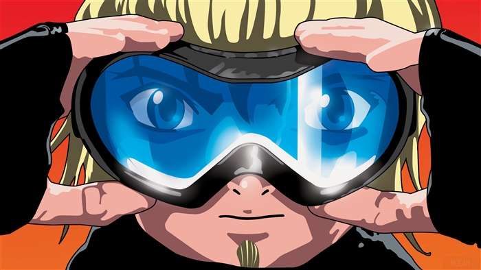 Anime character wearing goggles