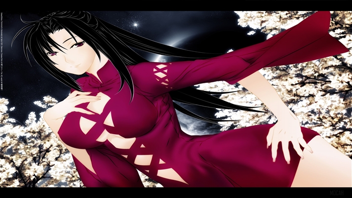 Anime Girl in Red Dress 4K