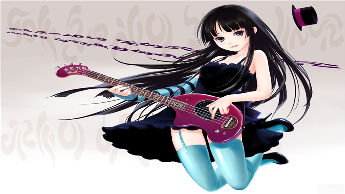 Anime Girl Playing Guitar 4K
