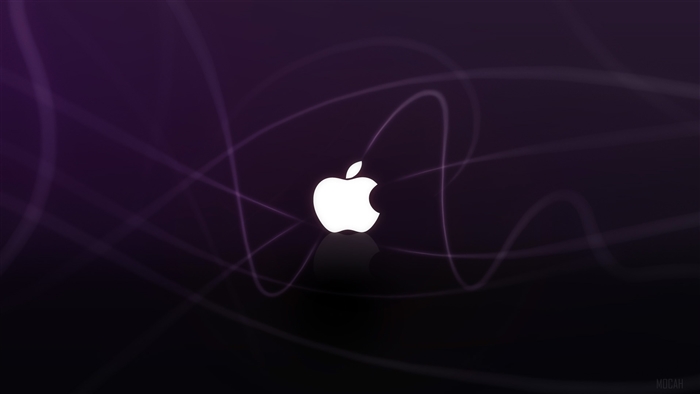 Apple Logo Purple Waves
