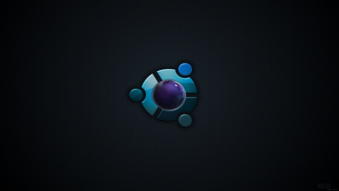 Ubuntu logo on a dark textured background 4K